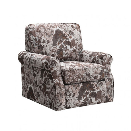 Penryn Mocha Brown Swivel Accent Chair by Furniture of America at Eve Furniture