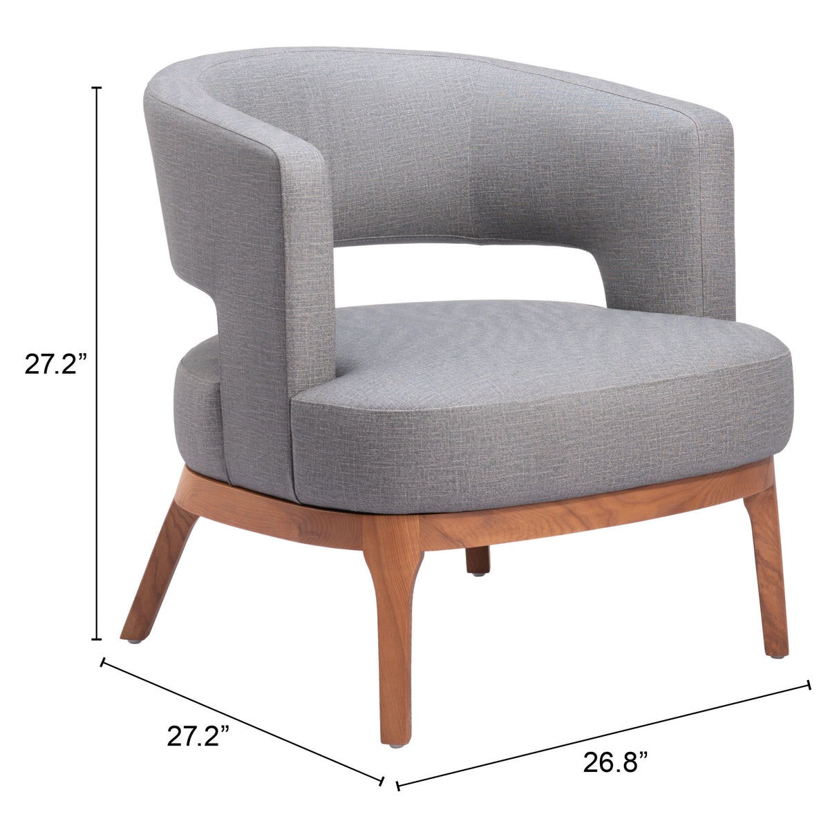 Penryn Slate Gray Accent Chair by Zuomod at Eve Furniture