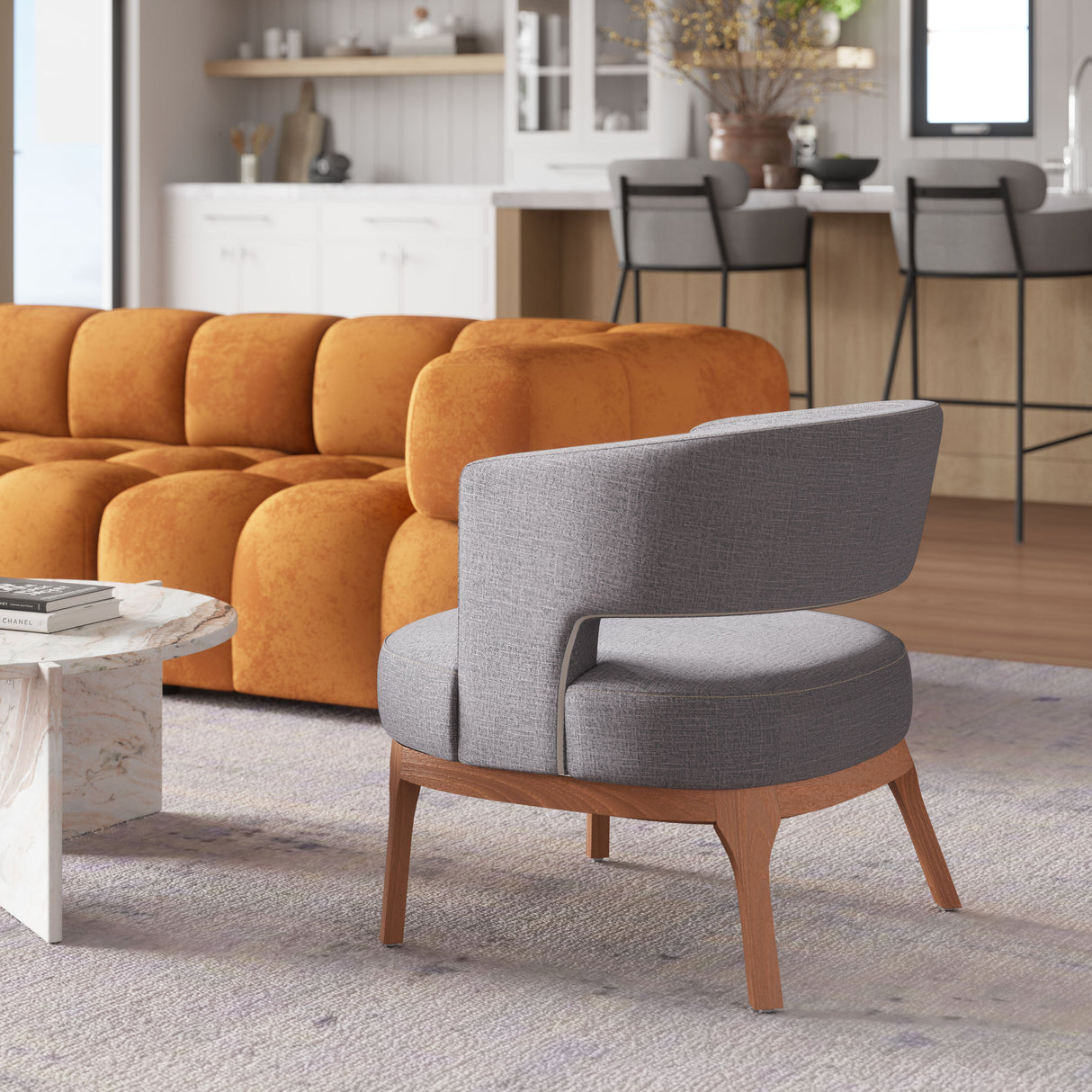 Penryn Slate Gray Accent Chair by Zuomod at Eve Furniture