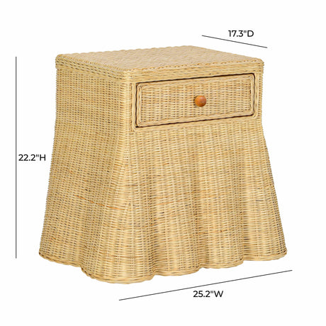 Pentra Natural Rattan Nightstand by TOV Furniture at Eve Furniture