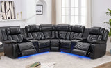 Peonia Black Reclining Sectional by Happy Homes at Eve Furniture