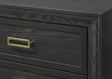 Pepe Black and Gold Panel Upholstered Bedroom Set by Crown Mark at Eve Furniture