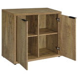 Pepita Mango Brown 2-Door Engineered Wood Accent Cabinet with Adjustable Shelves