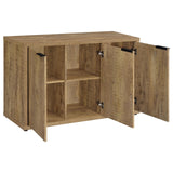 Pepita Mango Brown 3-Door Engineered Wood Accent Cabinet with Adjustable Shelves