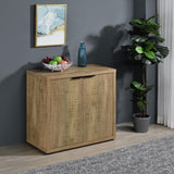 Pepita Mango Brown 2-Door Engineered Wood Accent Cabinet with Adjustable Shelves by Coaster at Eve Furniture