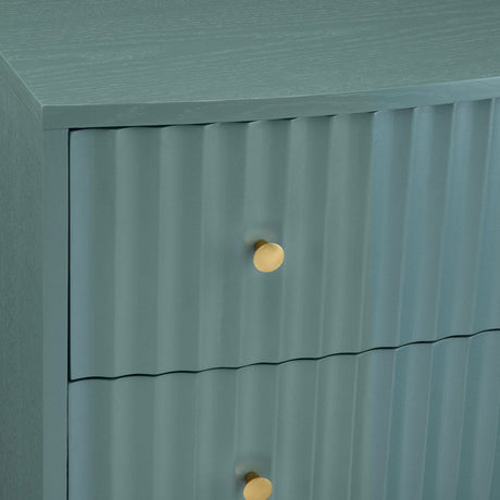 Percy Teal Three-Drawer Chest by Crestview at Eve Furniture