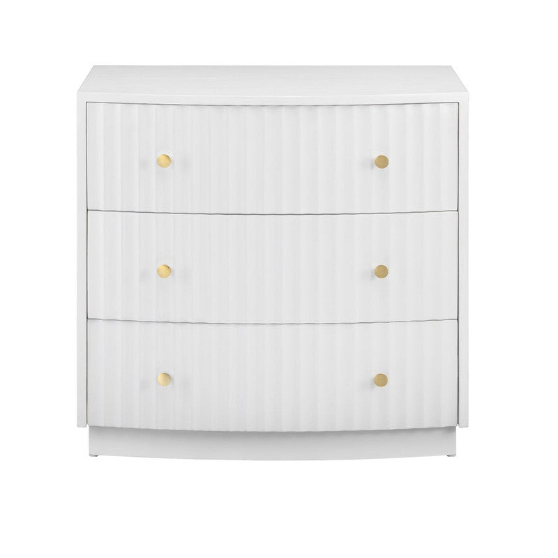 Percy White Three-Drawer Chest by Crestview at Eve Furniture