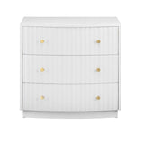 Percy White Three-Drawer Chest by Crestview at Eve Furniture