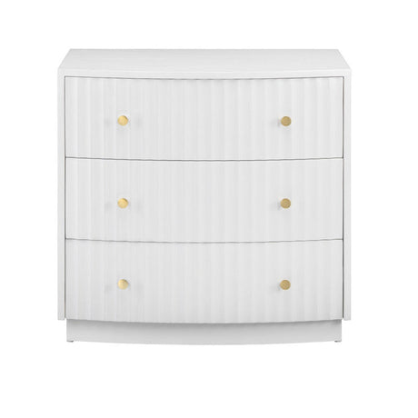 Percy White Three-Drawer Chest by Crestview at Eve Furniture