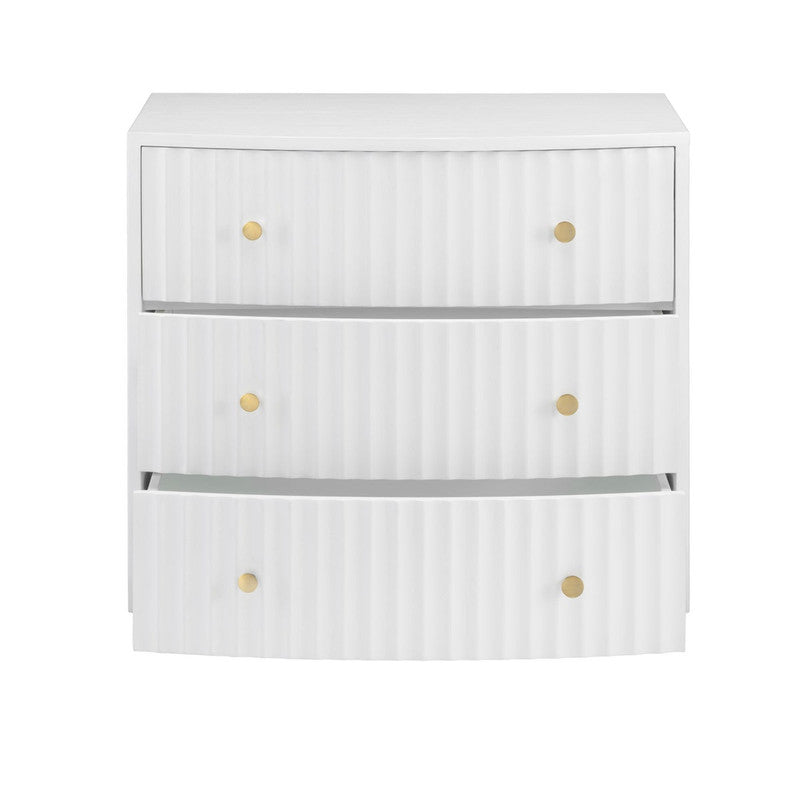 Percy White Three-Drawer Chest by Crestview at Eve Furniture