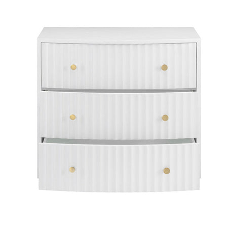 Percy White Three-Drawer Chest by Crestview at Eve Furniture