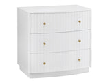 Percy White Three-Drawer Chest by Crestview at Eve Furniture