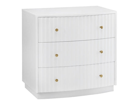 Percy White Three-Drawer Chest by Crestview at Eve Furniture