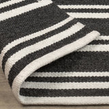 Performance Palma Charcoal/Ivory Stripe Rug by Classic Home at Eve Furniture