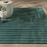Performance Palma Deep Blue/Green Stripe Rug by Classic Home at Eve Furniture