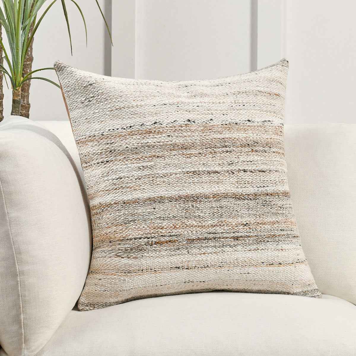 Performance Plateau Sand Multi 22x22 Throw Pillow (Set of 2) by Classic Home at Eve Furniture