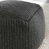 Performance Prism Dark Gray Pouf by Classic Home at Eve Furniture