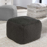 Performance Prism Dark Gray Pouf by Classic Home at Eve Furniture