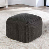 Performance Prism Dark Gray Pouf by Classic Home at Eve Furniture