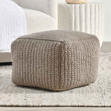 Performance Prism Natural Pouf by Classic Home at Eve Furniture