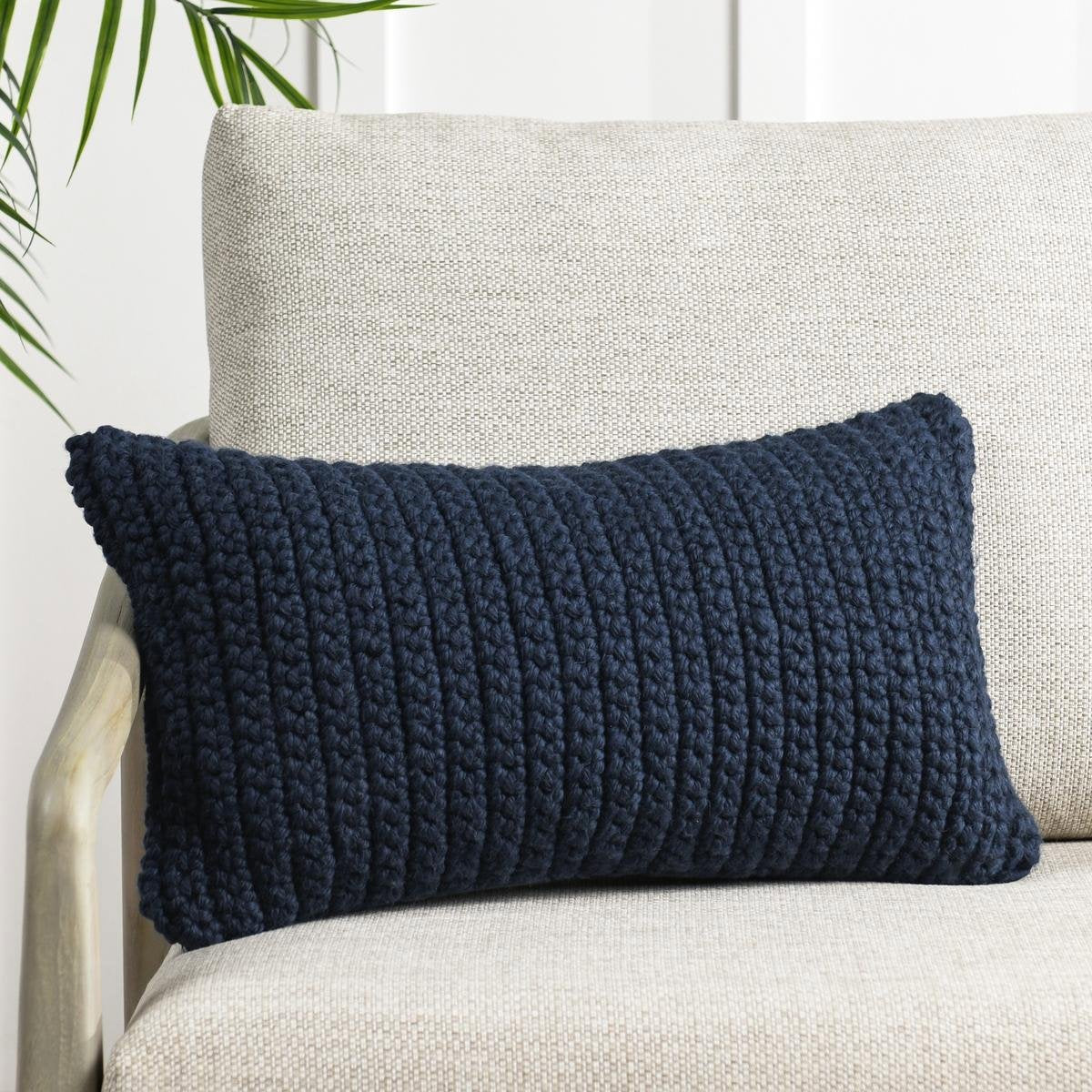 Performance Prism Navy Blue Multiple Sizes Throw Pillow (Set of 2) by Classic Home at Eve Furniture
