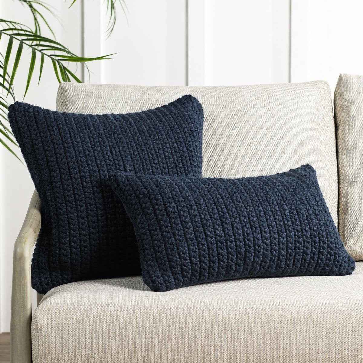 Performance Prism Navy Blue Multiple Sizes Throw Pillow (Set of 2) by Classic Home at Eve Furniture