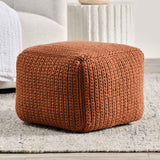 Performance Prism Terracotta Pouf by Classic Home at Eve Furniture