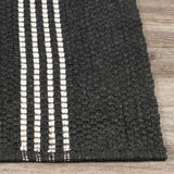 Performance Sorrento Charcoal/Ivory Stripe Rug by Classic Home at Eve Furniture