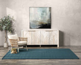 Performance Sorrento Deep Blue/Green Stripe Rug by Classic Home at Eve Furniture