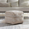 Performance Vico Caramel Multi Pouf 18"x18"x14" by Classic Home at Eve Furniture
