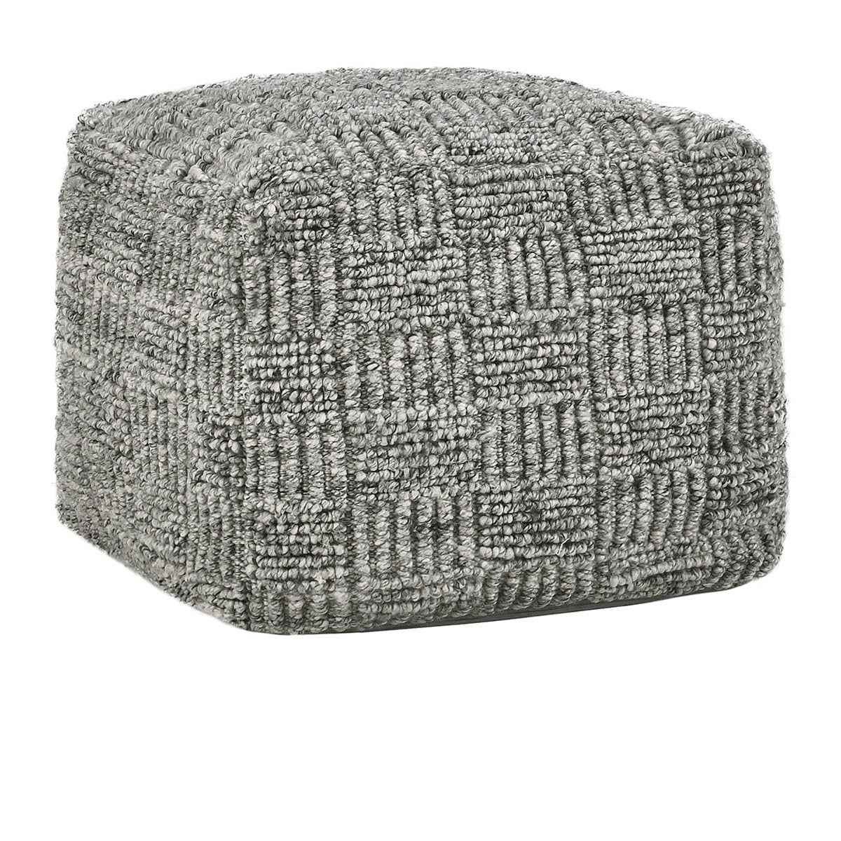 Performance Vico Gray Pouf 18"x18"x14" by Classic Home at Eve Furniture