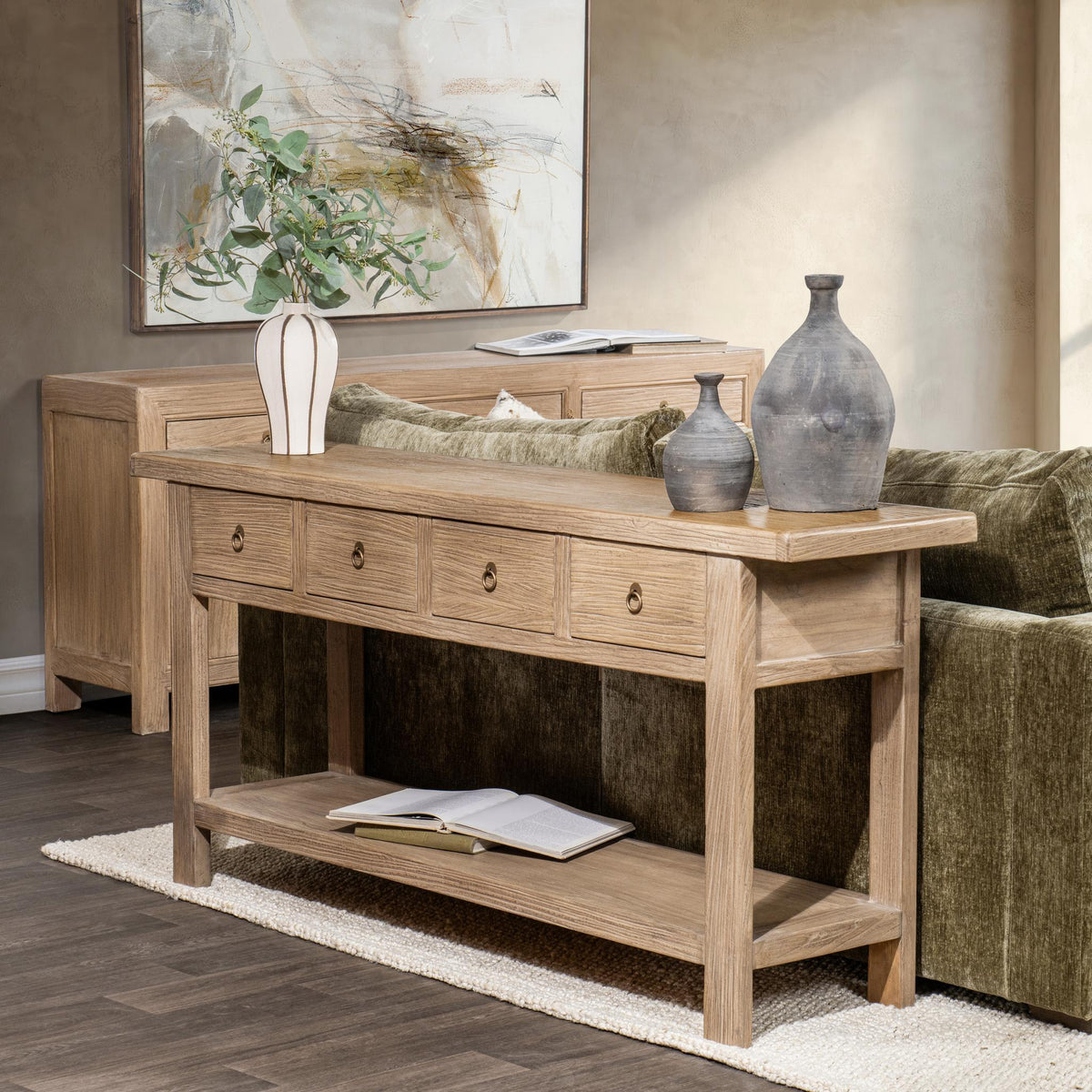 Perle River Sand 75" Rectangle Console Table by Classic Home at Eve Furniture