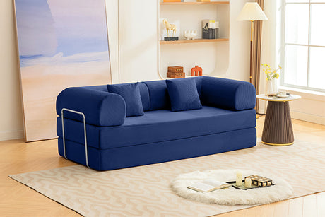 Perri Blue 79" Compressed Sofa by Furniture of America at Eve Furniture