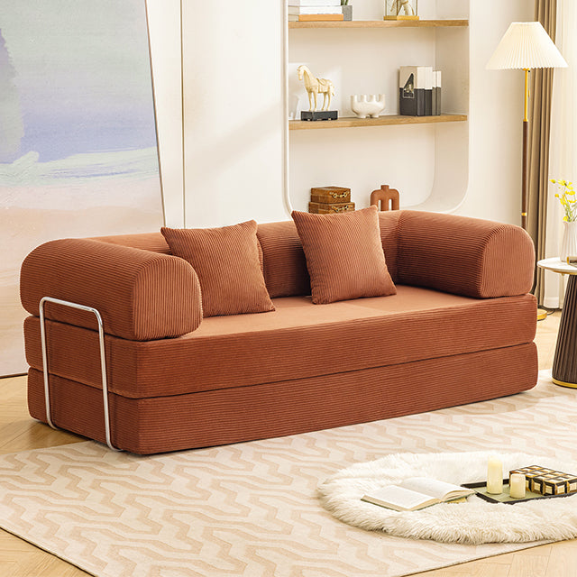 Perri Rustic Brown 79" Compressed Sofa by Furniture of America at Eve Furniture