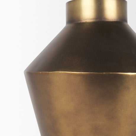 Perrin Large Brushed Gold Metal Decorative Vase by Mercana at Eve Furniture