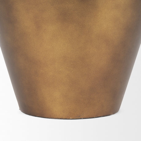 Perrin Large Brushed Gold Metal Decorative Vase by Mercana at Eve Furniture