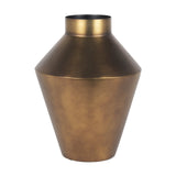 Perrin Large Brushed Gold Metal Decorative Vase by Mercana at Eve Furniture