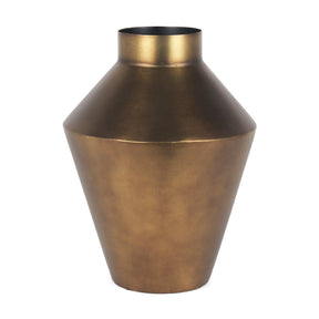 Perrin Large Brushed Gold Metal Decorative Vase by Mercana at Eve Furniture