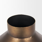 Perrin Small Brushed Gold Metal Decorative Vase by Mercana at Eve Furniture
