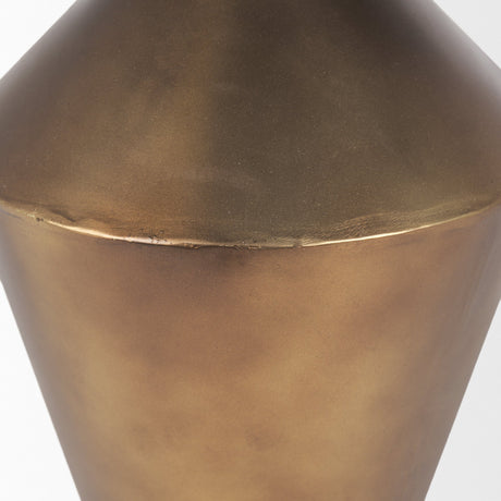 Perrin Small Brushed Gold Metal Decorative Vase by Mercana at Eve Furniture