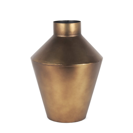 Perrin Small Brushed Gold Metal Decorative Vase by Mercana at Eve Furniture