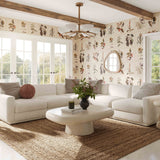 Perry 8-Piece Cream Chenille Modular Large U-Sectional by TOV Furniture at Eve Furniture