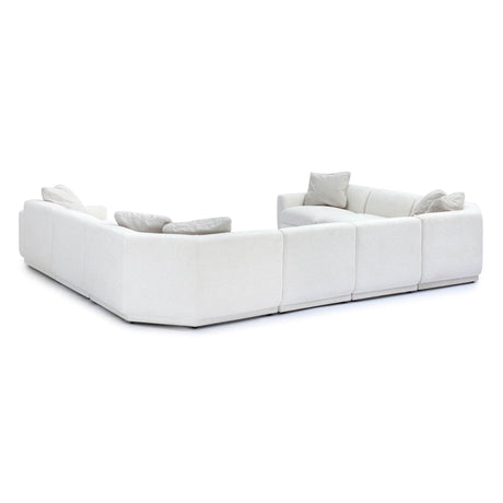 Perry 8-Piece Cream Chenille Modular Large U-Sectional by TOV Furniture at Eve Furniture