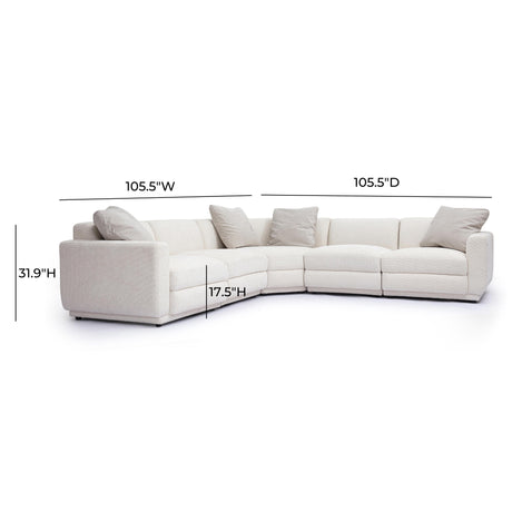 Perry Cream Chenille Modular L-Sectional by TOV Furniture at Eve Furniture