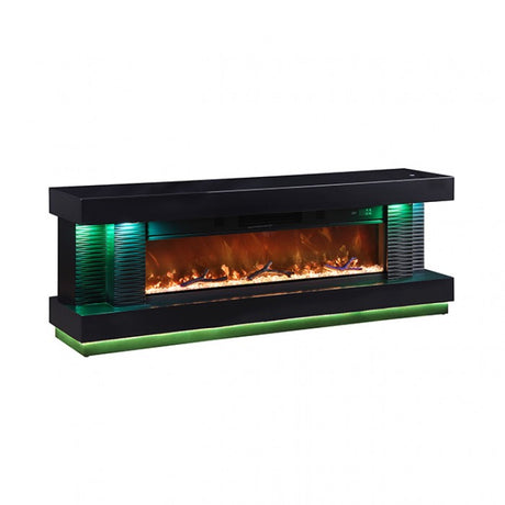 Perseux Black TV Stand w/ Heater by Furniture of America at Eve Furniture