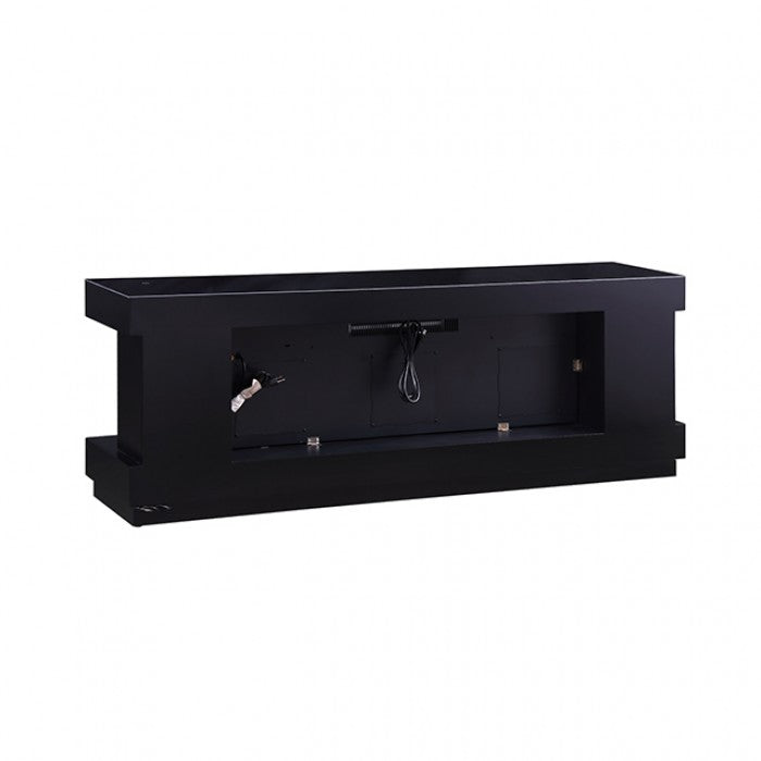 Perseux Black TV Stand w/ Heater by Furniture of America at Eve Furniture