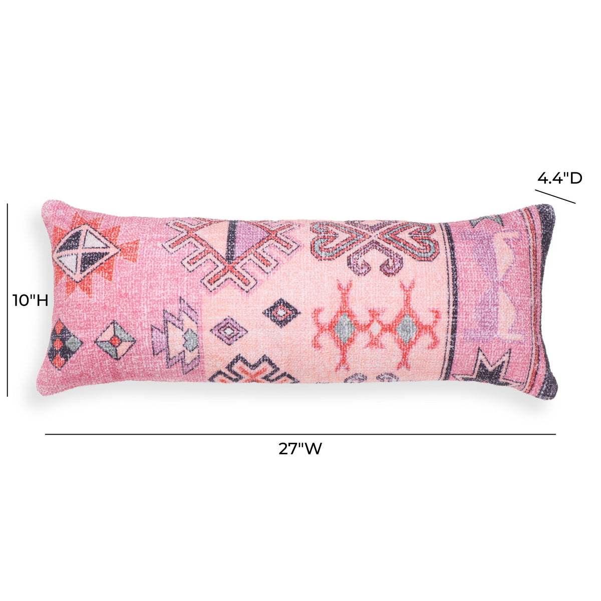 Persia 27"X10" Pink Cotton Bolster Pillow by TOV Furniture at Eve Furniture