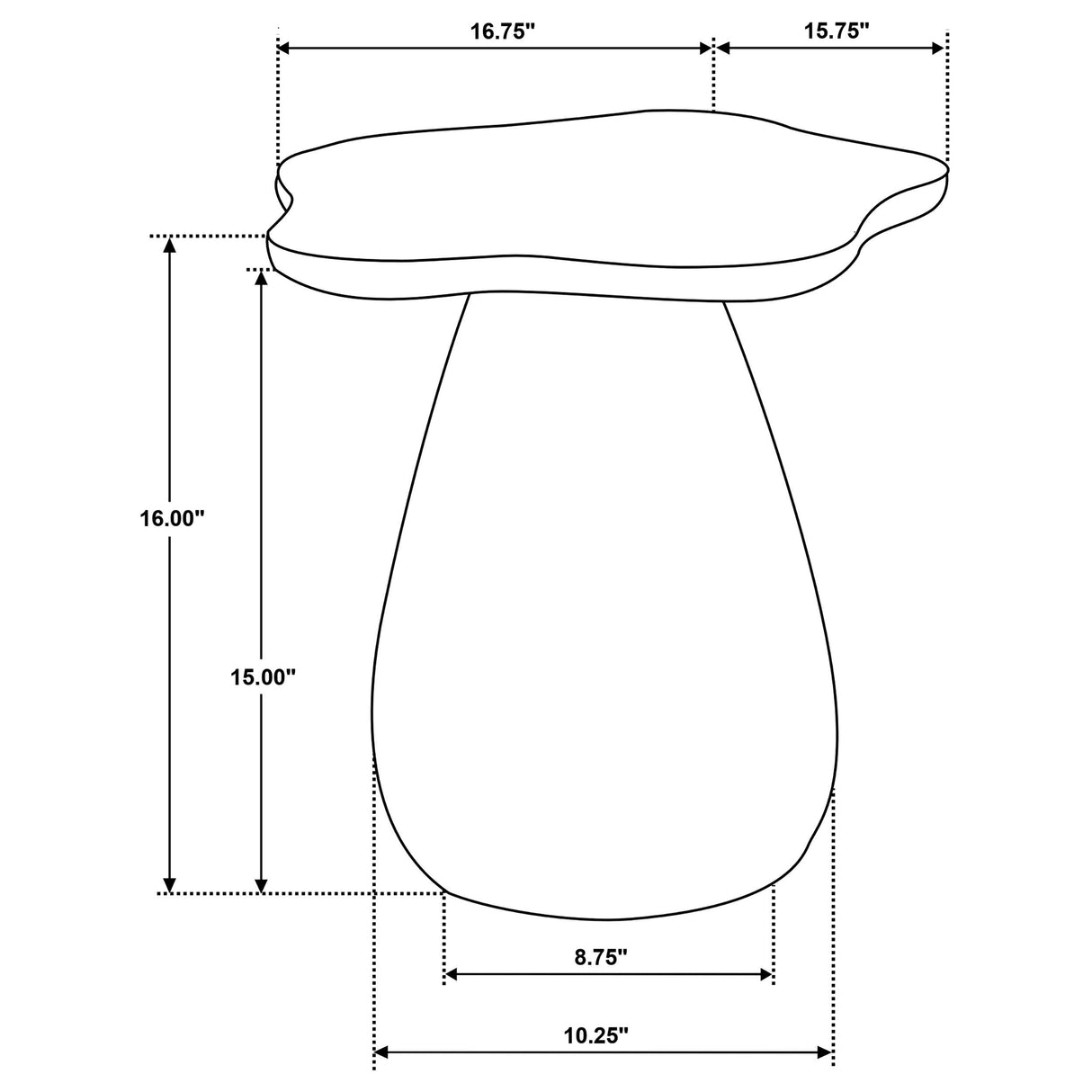 Perth Off White 17-inch Cloud Shaped Top Side Table by Coaster at Eve Furniture