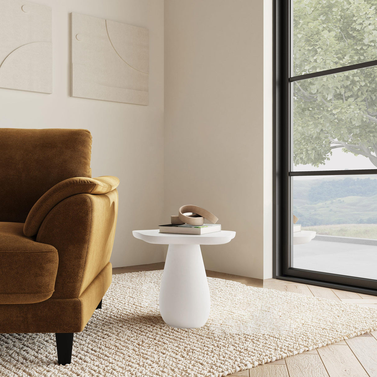 Perth Off White 17-inch Cloud Shaped Top Side Table by Coaster at Eve Furniture