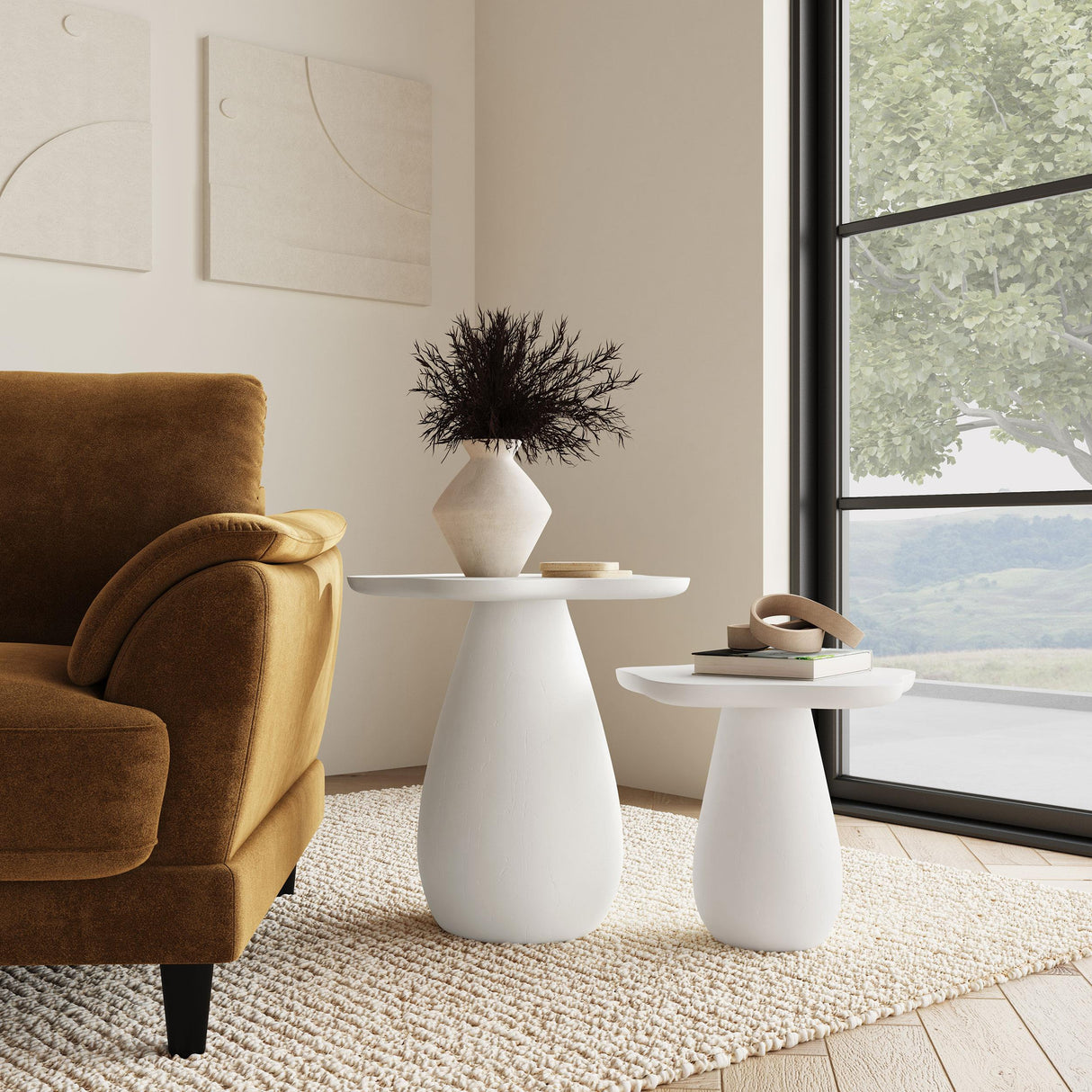Perth Off White Cloud Shaped Top Side Table by Coaster at Eve Furniture